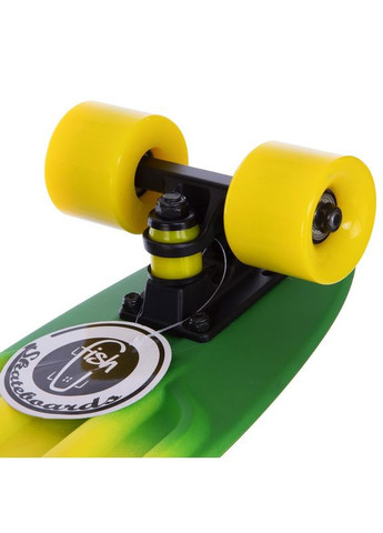 Скейтборд пластиковый FISH COLOR 22in полосатая дека (желтый-красный) (SK-402-11) Penny (361435394)