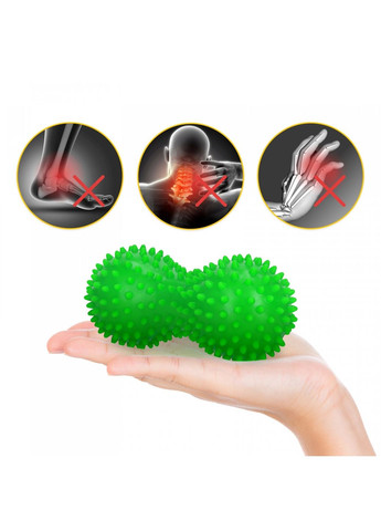Массажный мяч двойной с шипами Spike+ 7 x 16 см Green () 4FIZJO P-5905973403351 (341528896)