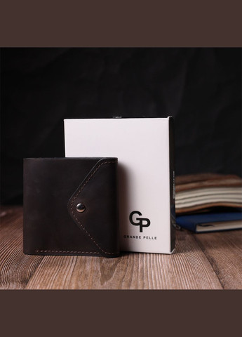 Чоловічий шкіряний гаманець з монетницею та потайною кишенею коричневий (sku_16810) No Brand (328218547)