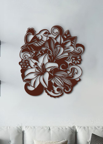 Інтер'єрна картина з дерева, сучасний декор стін "Лілія квітуча", оригінальний подарунок 60х70 см Woodyard (292113712)
