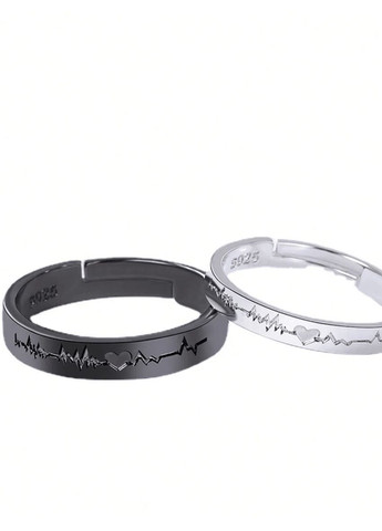 Безразмерные парные кольца для влюбленных сердцебиение, регулируемые обручальные кольца из медицинской стали AAA (340467551)