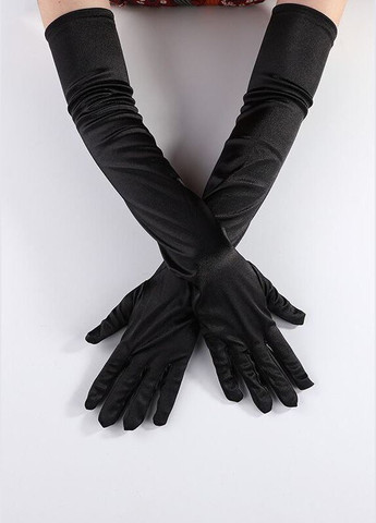 Перчатки атласные длинные Черные Cindylove (292786183)
