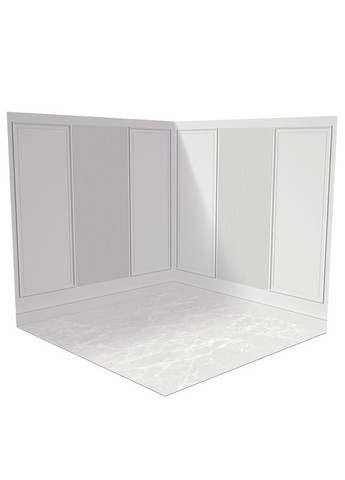 Угловой виниловый фотофон 3D, белая панельная стена, мраморный пол для фотосъёмки, 50×50 см, №58479 PhotoVinyl (354376138)