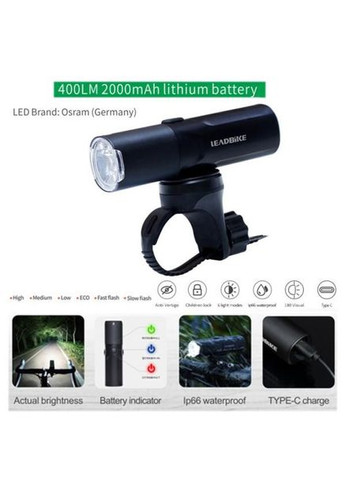 Ліхтарик для самоката велосипеда LEADBIKE M02-OSRAM 800LM, VL-724 Водонепроникний велоліхтар Bailong (365654595)