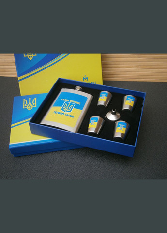 Набір подарунковий Україна фляга кишенькова з чарками та лійкою нержавіюча сталь No Brand (302672351)