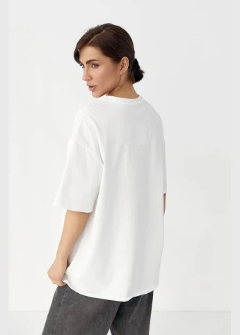 Трикотажна футболка oversize з написом Lurex Футболка - (327088199)