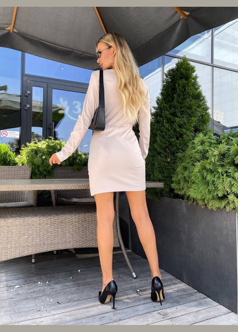 Бежева святковий жіноча сукня FINO Mode однотонна