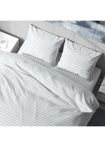 Постельное белье, Бязь, Голубой с белым, Евро, B-1167 Lelit (362267574)