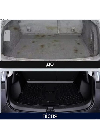 Автомобильный коврик для авто Yuan Plus EV 2022-2025 в багажник TPE 2шт Lesko (360505044)
