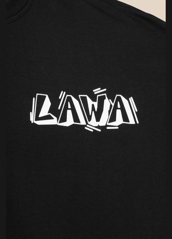 Черная футболка с принтом мужская p-mt02302 черный shop (2000990798565) LAWA