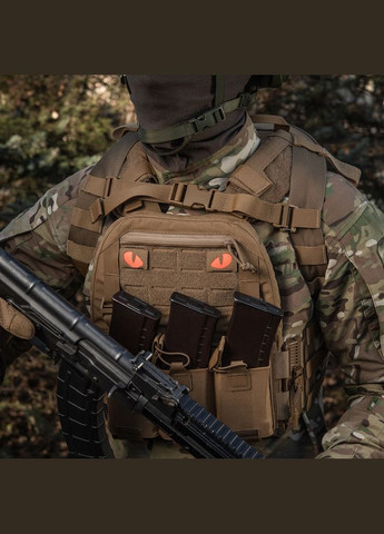 Нашивка Tiger Eyes Laser Cut (пара) Coyote/Red/GID M-TAC (315047206)