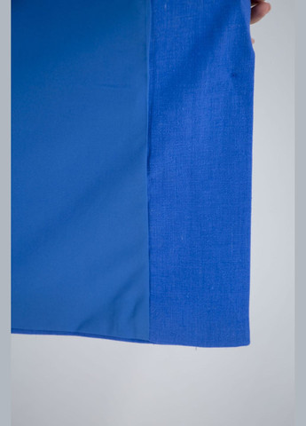 Синий женский женский льняной приталенный пиджак с брошью (, ), 33333 Mare Sole однотонный - летний