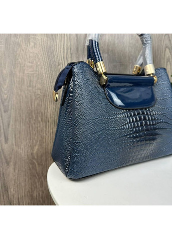 Женская лаковая сумочка Кенгуру рептилия из экокожи цилиндрическая серого цвета ProDobro (363135812)