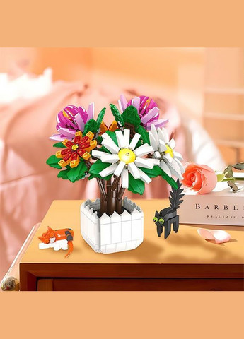 3D конструктор набор блоков JIE-STAR 9036 Chrysanthemum potted plants 900 деталей пластиковый 10шт JIE Star (352011313)