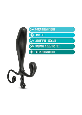 Массажер простаты черного цвета, 12.4 см х 2.5 см Blush (297133453)