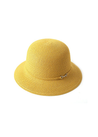 Шляпа с маленькими полями женская бумага желтая VERONICA LuckyLOOK 843-968 (289478389)
