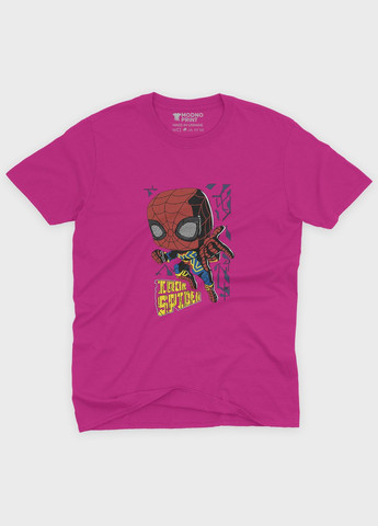 Рожева демісезонна футболка для дівчинки з принтом супергероя - людина-павук (ts001-1-fuxj-006-014-065-g) Modno
