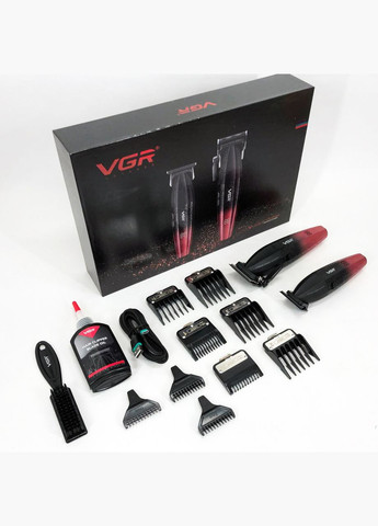 Профессиональный набор для стрижки волос V-640 аккумуляторный Barber Combo PREMIUM. Цвет: красный VGR (364665441)