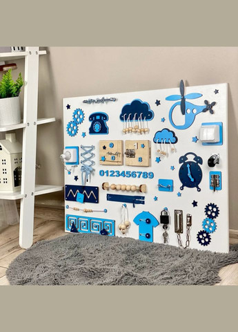 Развивающая игрушка Бизиборд по методике Монтессори TG270035370, 80х60 см, Синий Temple Group (316660311)