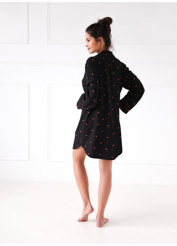 Ночная рубашка из вискозы черная Rolling In Love S2020207 Sensis (278052689)