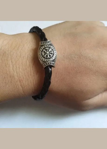 Кожаный браслет Вегвизир шлем ужаса Рунический компас амулет оберег из викингов Vegvisir No Brand (340275879)