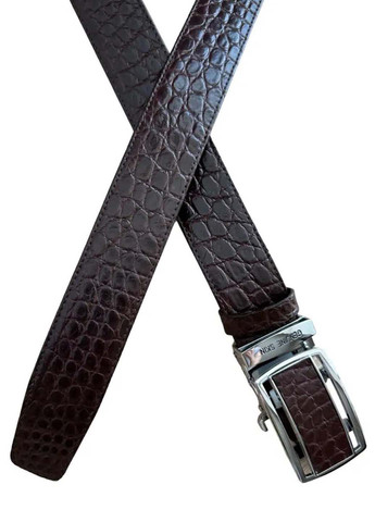 Ремінь з натуральної шкіри крокодила коричневий Ekzotic Leather (292305463)