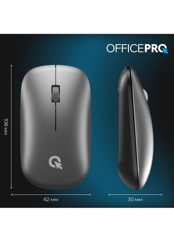 Миша M225G Silent Click Wireless Gray OfficePro (307247599)