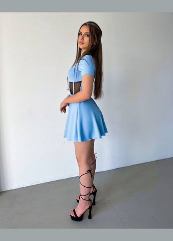 Блакитна кежуал сукня N.Family однотонна