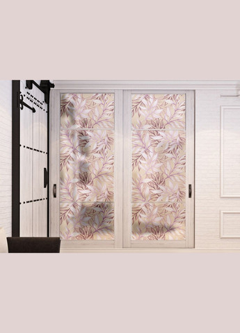 Декоративная матовая пленка на окна и зеркала Абстрактные листья самоклейка на стекло 1 метр погонный Zatarga (324218671)