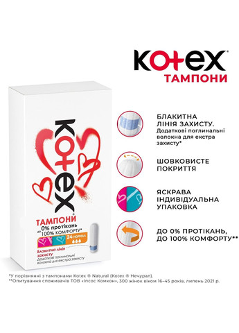 Тампони Ultra Sorb Normal, 24 шт. Kotex 1352840 (328231389)