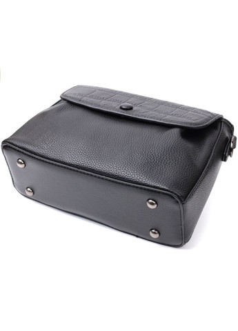 Красивая женская кроссбоди из натуральной кожи черная 22330 Vintage (329196653)