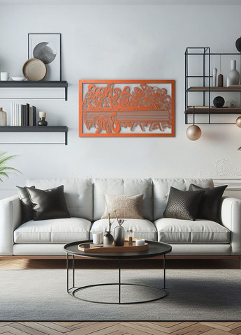 Картина лофт, настенный декор для дома "Тайна вечеря", декоративное панно 80х48 см Woodyard (292013127)