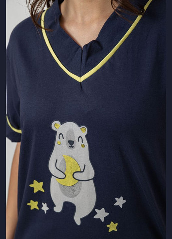 Синяя пижама женская с принтом, цвет синий, Isik