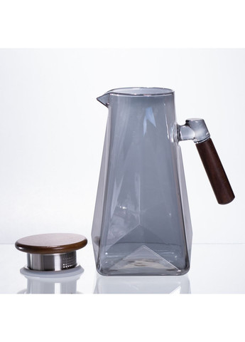 Глечик для напоїв скляний 1.8 л з бамбуковою кришкою 64486-73 (A-047310) Yiwu (369724048)