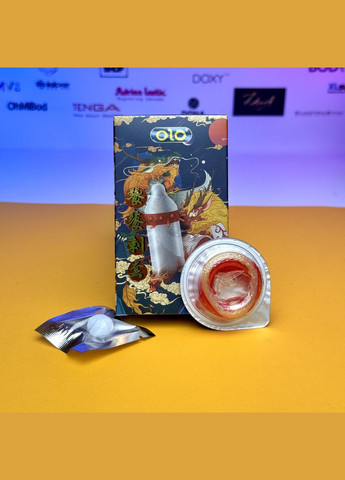 Презервативы Dragon с усиками 16 см 1 шт. в упаковке + шарик силиконовый OLO (322769446)