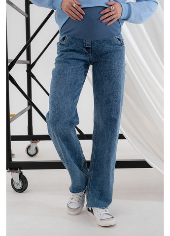 Джинси для вагітних широкі з високим поясом сині Юла мама - (352539049)
