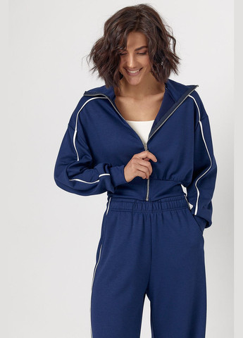 Спортивний костюм з коротким худим на блискавці і прямими штанами Lurex (319311908)