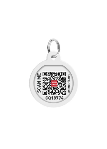 Адресник для собак і котів металевий Smart ID з QR паспортом, малюнок "Гамбургер", коло, Д 25 мм WAUDOG (363199791)