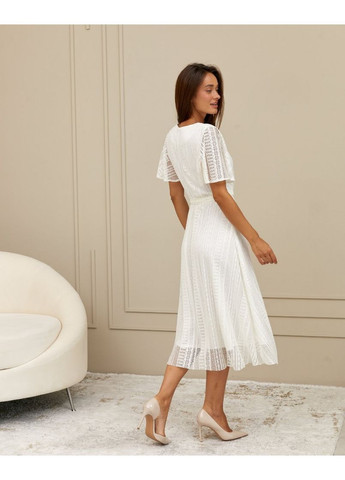 Белое вечернее платье на запах, а-силуэт FashionYouWant однотонное