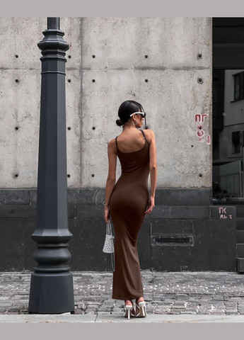 Коричневое коктейльное, повседневный, кэжуал, джинсовое, вечернее платье женское Україна однотонное