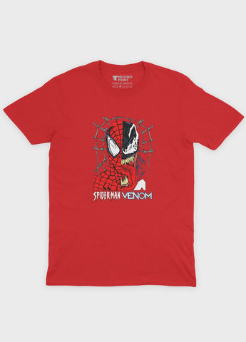 Красная демисезонная футболка для мальчика с принтом супергероя - человек-паук (ts001-1-sre-006-014-050-b) Modno
