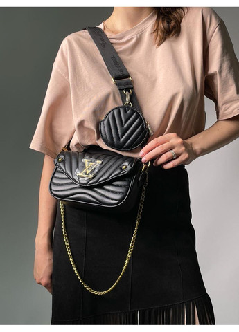Сумка жіноча New Wave Multi Pochette Bag Black Gold No Brand (362044449)