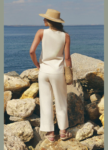 Штани жіночі укорочені з високою посадкою літні з кишенями та резинкою на поясі вільного крою ST-Seventeen (333337545)