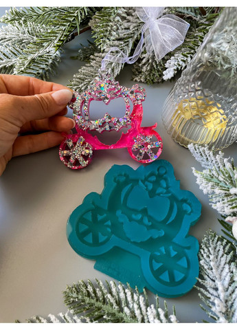 Молд Карета 1 для новорічних іграшок на ялинку силіконова форма для епоксидної смоли No Brand (370566486)