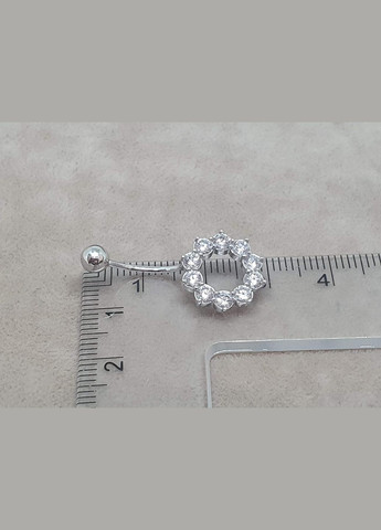 Срібна сережка для пірсингу пупка. 6028 Ірій (330033722)