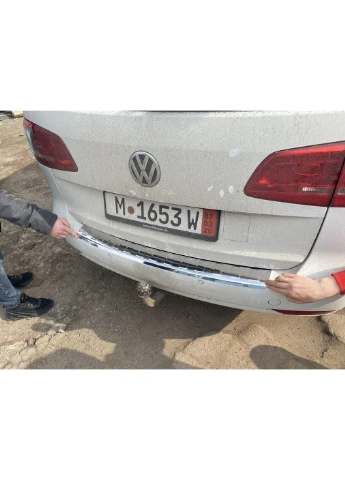 Накладка на задний бампер (нерж) для Volkswagen Touran 2010-2015 гг CARMOS (392194134)