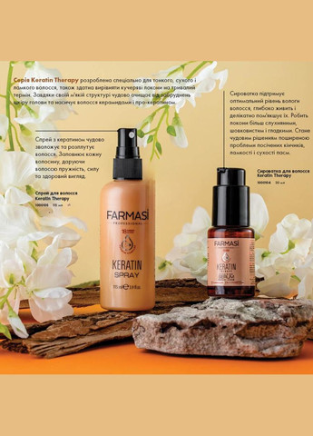 Сироватка для волосся Keratin Therapy з кератином 30 мл Farmasi (296214707)
