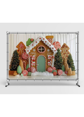 Банер для новорічної фотозони 180×120 см — святковий фон для фото і декору №46602 Vinylpex (369930238)