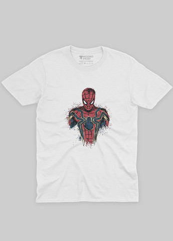Біла демісезонна футболка для хлопчика з принтом супергероя - людина-павук (ts001-1-whi-006-014-066-b) Modno