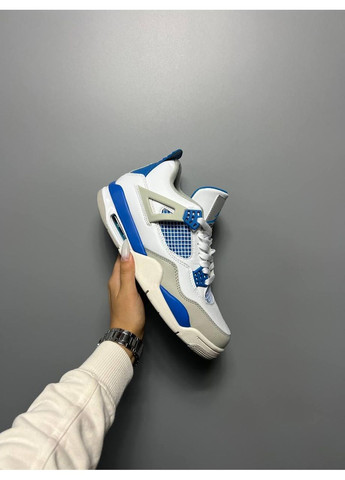 Белые демисезонные кроссовки мужские nike air jordan 4 retro golf military blue найк аир джордан No Brand